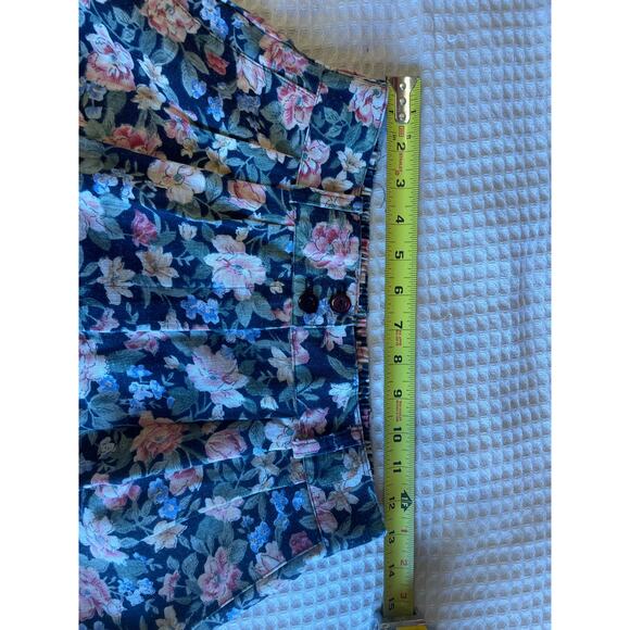 VTG Harvest Time Cottage Core Floral Blue & Pink High Waisted Retro Shorts Small - Picture 7 of 9